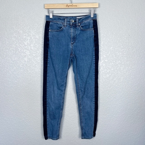 Rag & Bone Mazie Jean, Double Indigo 26 - Stripe, High-Rise, Skinny, Blue - Picture 2 of 9